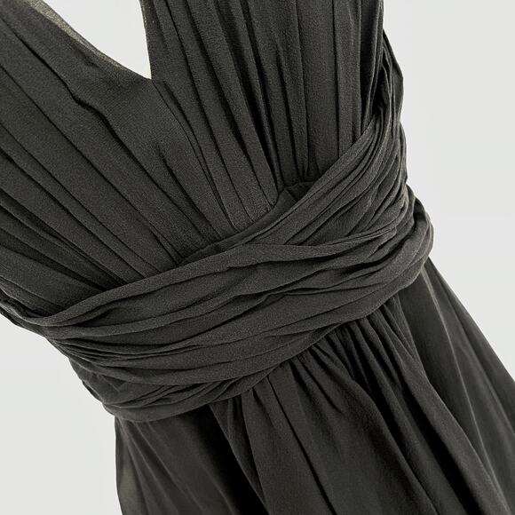 Ann Taylor Women's Silk Sleeveless Lined Halter Neck Cocktail Dress Size 2 Black - Picture 3 of 11